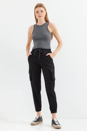 6667 Cargo Pocket Jogger Pants - Black