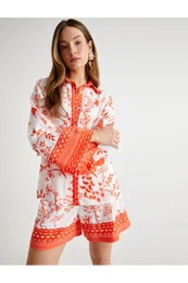 Floral Shirt Long Wide Sleeves