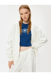 Raised Hooded Oversize Kangaroo Pocket Sweatshirt