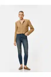 Skinny Leg High Waist Ripped Jeans - Carmen Skinny Jeans