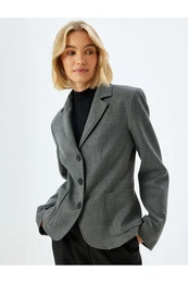 Double Breasted Blazer Jacket with Pockets and Buttons