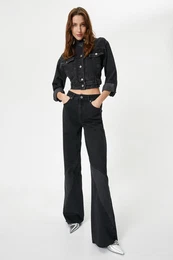 Wide Leg Jeans High Waist Double Fabric Detailed - Bianca Wide Leg Jeans