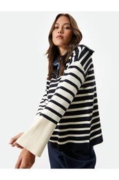 Oversize Sweater High Neck Half Zipper