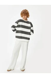 Oversize Sweatshirt Crew Neck Long Sleeve Color Blocked