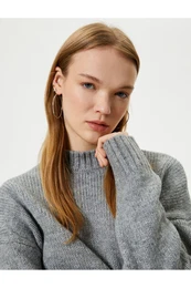 Knitwear Tunic Crew Neck Long Sleeve Acrylic Blend