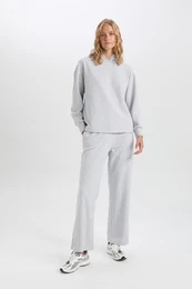 Wide Leg Wide Leg Elastic Waist Laced Basic Plain Pocket Trousers E1998AX24WN