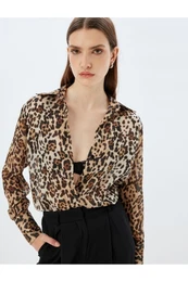 Leopard Print Shirt Regular Fit Long Sleeve