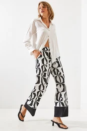 Women's Patterned Satin Trousers MBMS005