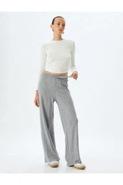 Straight Wide Leg Sweatpants with Tie Waist