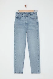 Light Blue High Waist Slim Mom Jeans