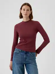 Ribbed knit t-shirt - Women's