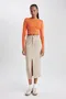 Khaki Eleganten Midi krila za dame image