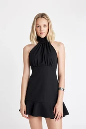 Halter Neck Sleeveless Mini Dress