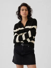 Striped Polo Sweater - Women's