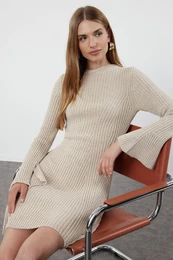 Stone Mini Knitwear A-Line Form Dress