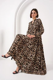 2423 Authentic Patterned Dress - E. Brown