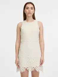 Cream women's knee-length dress - Women's