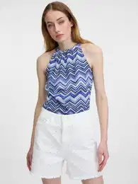 Blue women's patterned tank top - Women's