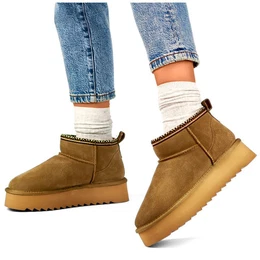 Women's leather snow boots, insulated winter boots