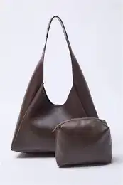 Dark Brown Puppy Oval Women's Shoulder Bag