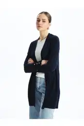 Shawl Collar Plain Long Sleeve Women's Knitwear Cardigan