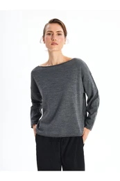 Crew Neck Plain Long Sleeve Women's Knitwear Sweater