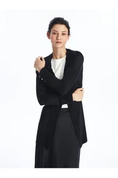 Lcw Shawl Collar Plain Long Sleeve Women's Knitwear Cardigan