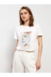 Crew Neck Printed Short Sleeve Women's T-Shirt