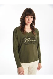 LCW V-neck Patterned Women's T-shirt