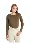 Khaki Dolge srajce za dame image