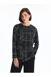 Lw - Women's Tunic with Crew Neck Pattern