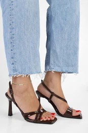 Women's Shelby Brown Patent Leather High Heel Shoes