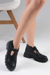 Norma Black Women's Loafers with Thick Soles