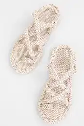 Women's Aero Beige Straw Sandals