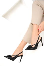 Women's Black Classic Heeled Shoes 19096