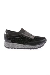 Akt-03-23y Women's Thick Sole Silver Stone Sneakers Shoe
