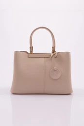 E56 Women's Metal Handled Classic Bag Cream