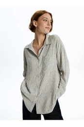 Striped Long Sleeve Oversize Women's Shirt