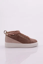 Es851 Women's Thick Sole Anklet Detailed Silver Stone Sneakers Shoes.
