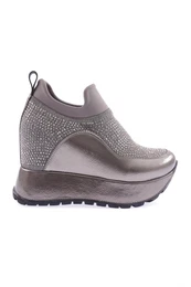 927-23y Women's Mega Thick Sole Silver Stone Sneakers Sneakers.