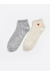 Lcwk Embroidered Women's Home Socks 2-Pack