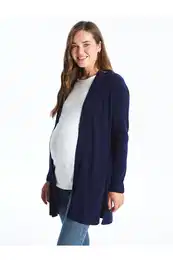 Shawl Collar Plain Long Sleeve Maternity Knitwear Cardigan