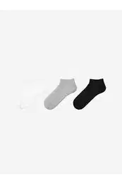 Lcwk Women's Plain Booties Socks 3 Pack