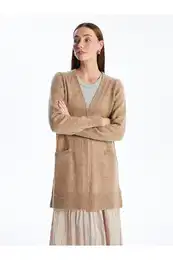 Shawl Collar Plain Long Sleeve Women's Knitwear Cardigan