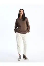 Women's Elastic Waist Plain Jogger Sweatpants