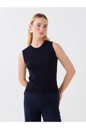 Women's Crew Neck Plain Knitwear Sweater