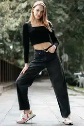 Black High Waist Skater Jeans