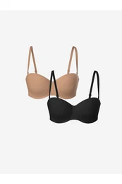 2-Pack Underwired Unfilled Plain Strapless Bra