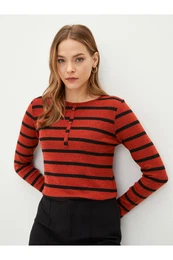 Crew Neck Striped Long Sleeve Women's T-Shirt