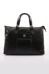 147 Women's Shoulder and Handbag Black Crinkle Matte